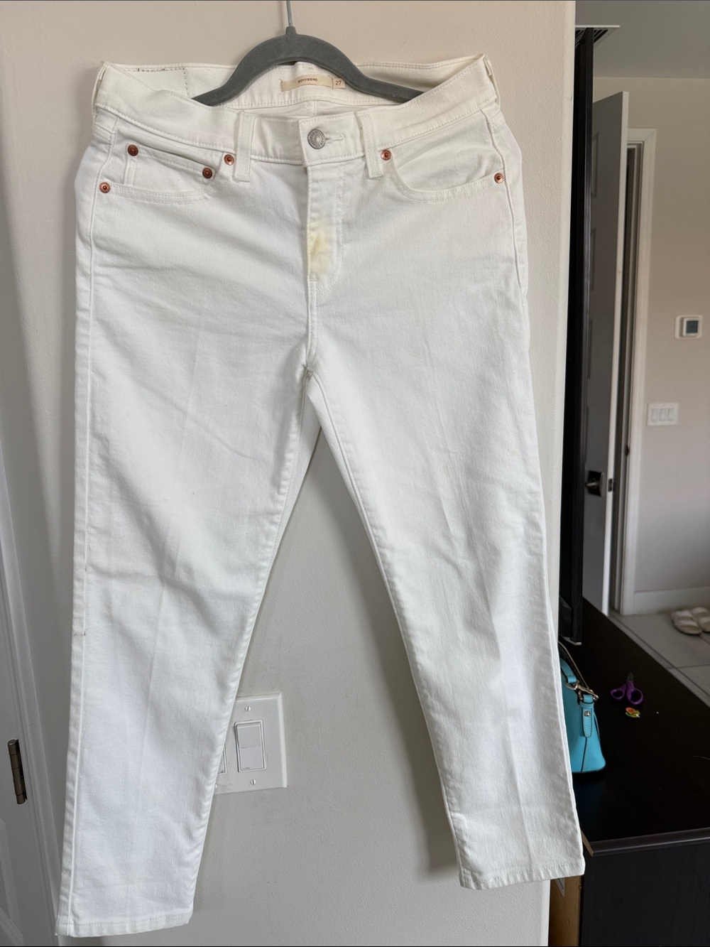 Levi's White Ankle Crop Jeans